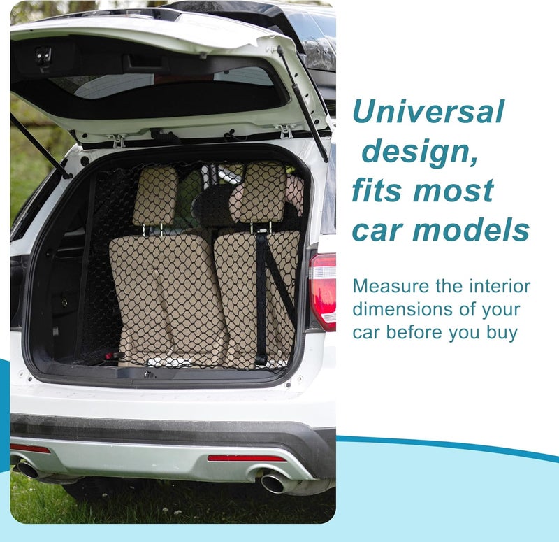 GLIDESMOOTH Dog Car Net Barrier, with Hook, Pet Barrier Car Net, for SUV Pickup Small Car, Mesh Dog Car Net Barrier, Black, 51.18"x35.43" - Image 5